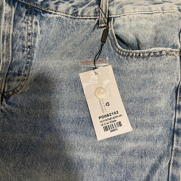 Holly Asymmetrical Straight Leg Jean Light Wash Denim Princess Polly - Picture 4 of 12